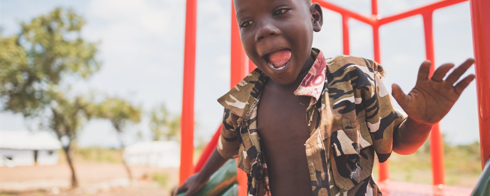 Young boy smiling